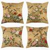Exquisite Blumen- und Vogelmuster-Doppelseitige bedruckte Kissenhülle Kurzer Plüsch Geeignet für Wohnzimmer Sofas Dekokissenbezug