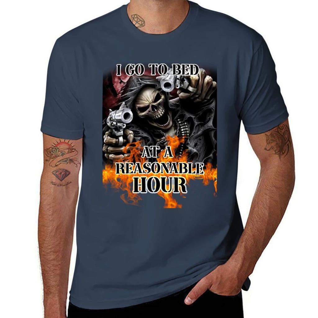 I Go To Bed At A Reasonable Hour Tshirt Casual Streetwear Short Sleeve Tee