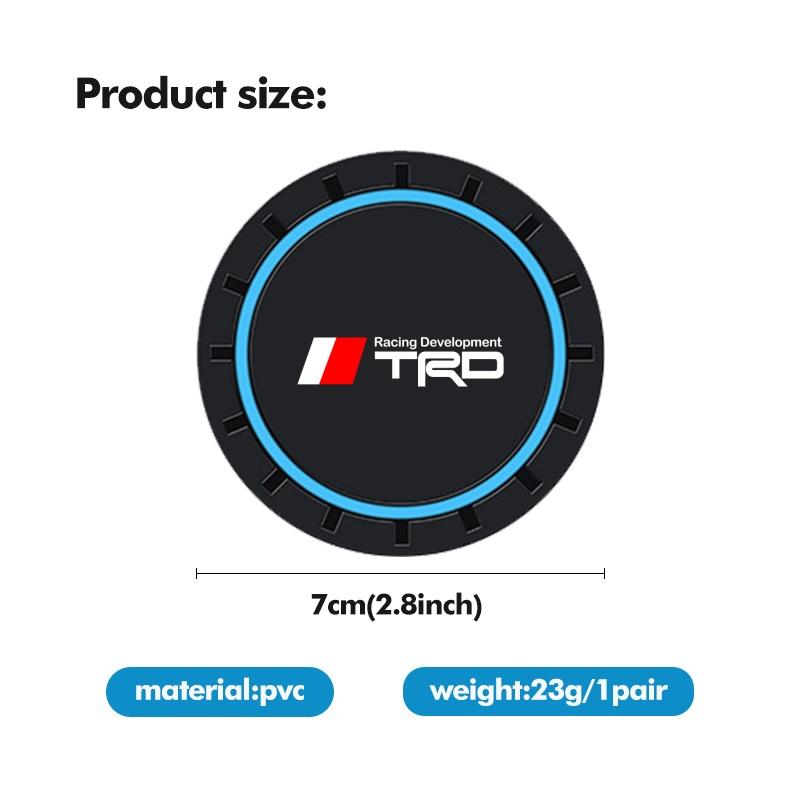 2PCS Silicone Car Coaster Water Cup Slot Non-Slip Pad For Toyota TRD Hilux C-HR Rav4 Avensis Yaris Prius Corolla Camry Auris
