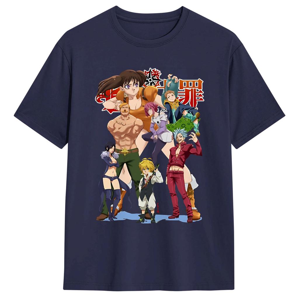 The Seven Deadly Sins Anime TShirt Summer Leisure T Shirts Cotton ONeck Oversized Top Tees Short Sleeve Awesome Tshirt