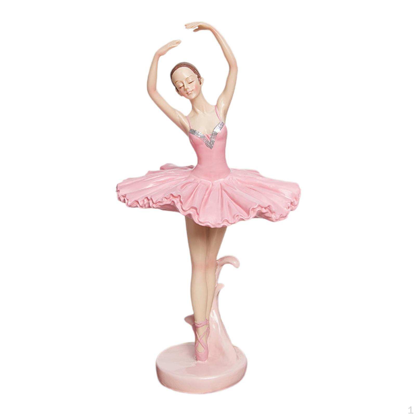 

Статуэтка балерины, настольное украшение в европейском стиле, сувенир, подарок, скульптура девушки из смолы для телевизора розовый