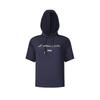 Fila Fitness Fashion Loose Knit Short Sleeve Hoodie T-Shirt Women Tops Royal-Blue A11W421124FNV