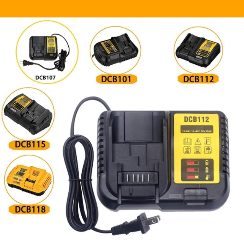 Professional Power Chargers For 12V-20V Lithiums Batteries Auto Voltages Adjustment Heat Dissipation Charging Adapter