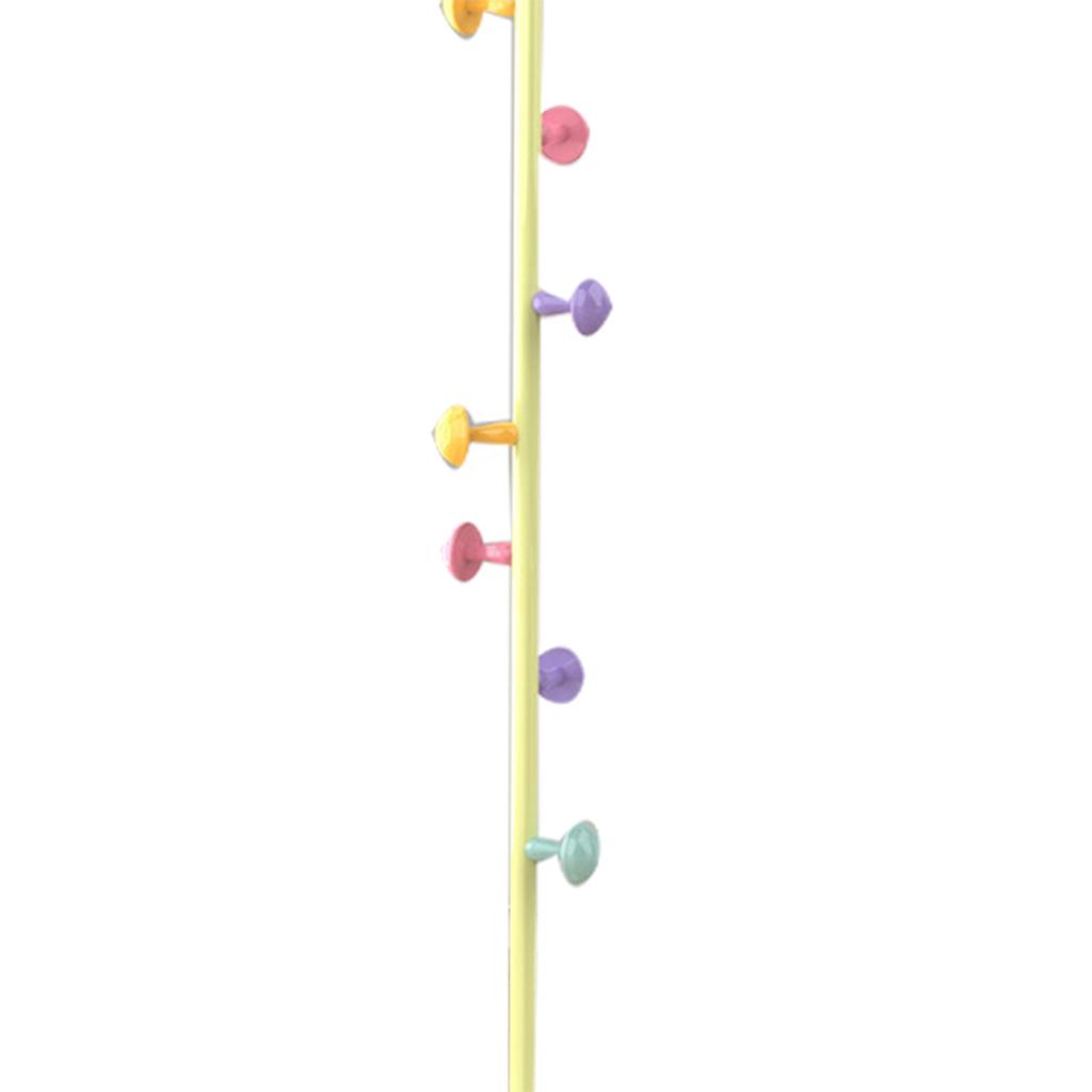Stand Hanger Rack Metal 7 Hooks Removable Houseware Standing Coat Hanger for Bedroom Fresh Yellow