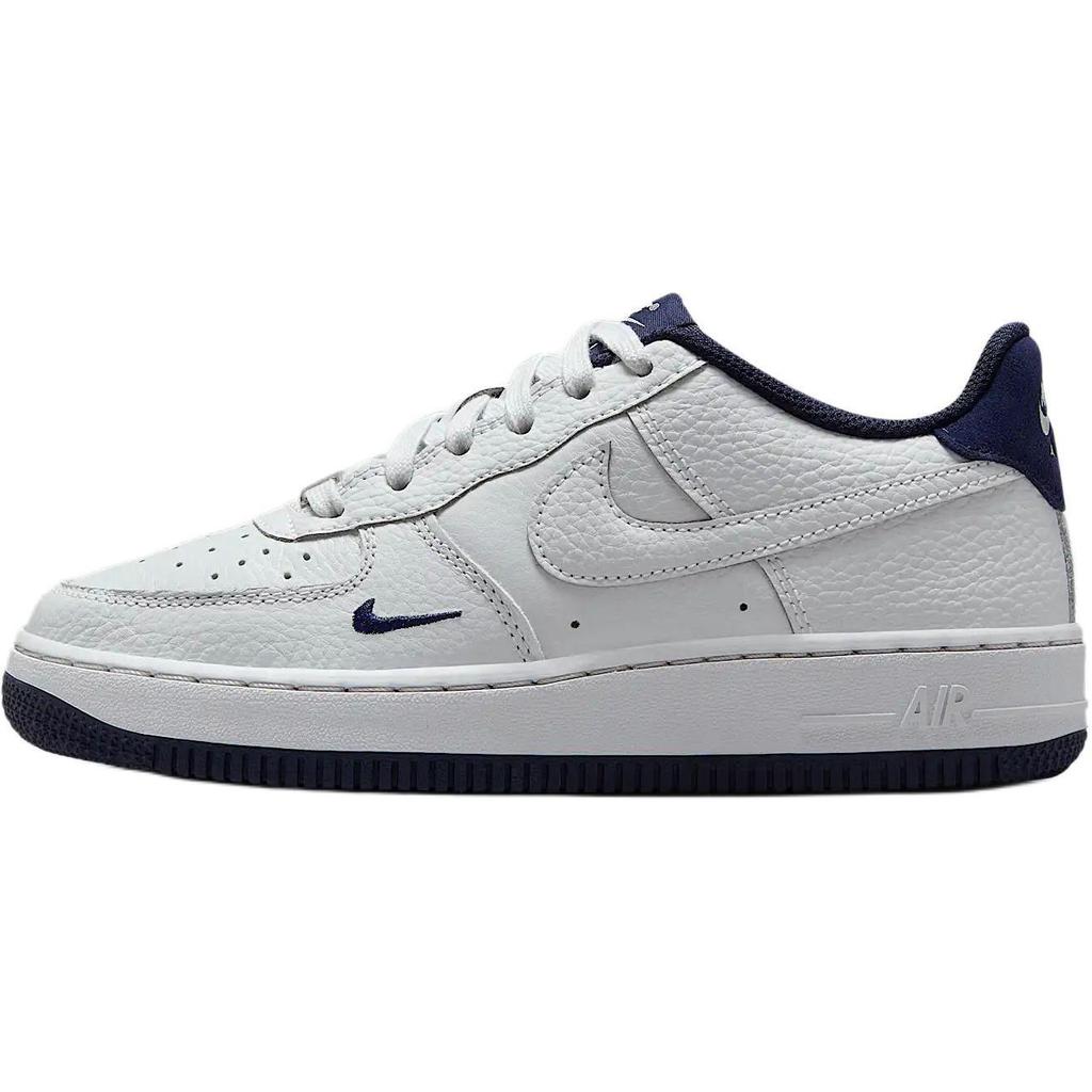 Nike Air Force 1 Lv8 Slip Resistant Shock Absorbers Low Top Kids' Skateboarding Shoes White/Black/Dark Blue Sneakers HF0952-001