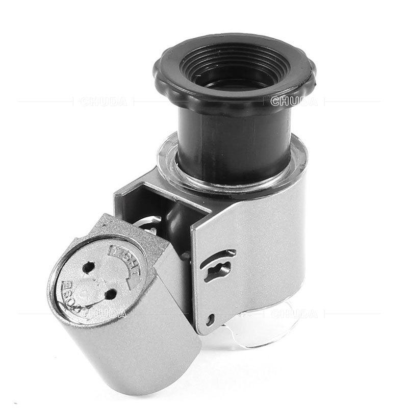

50X Handheld Magnifying Glass Mini Pocket Microscope Loupe Currency Detector Jeweler Magnifier with Led Uv Light 9882A