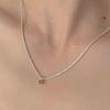 Green Diamond Sparkling Necklace Women's Niche Design High-end Light Luxury Zircon Pendant Collarbone Chain Jewelry