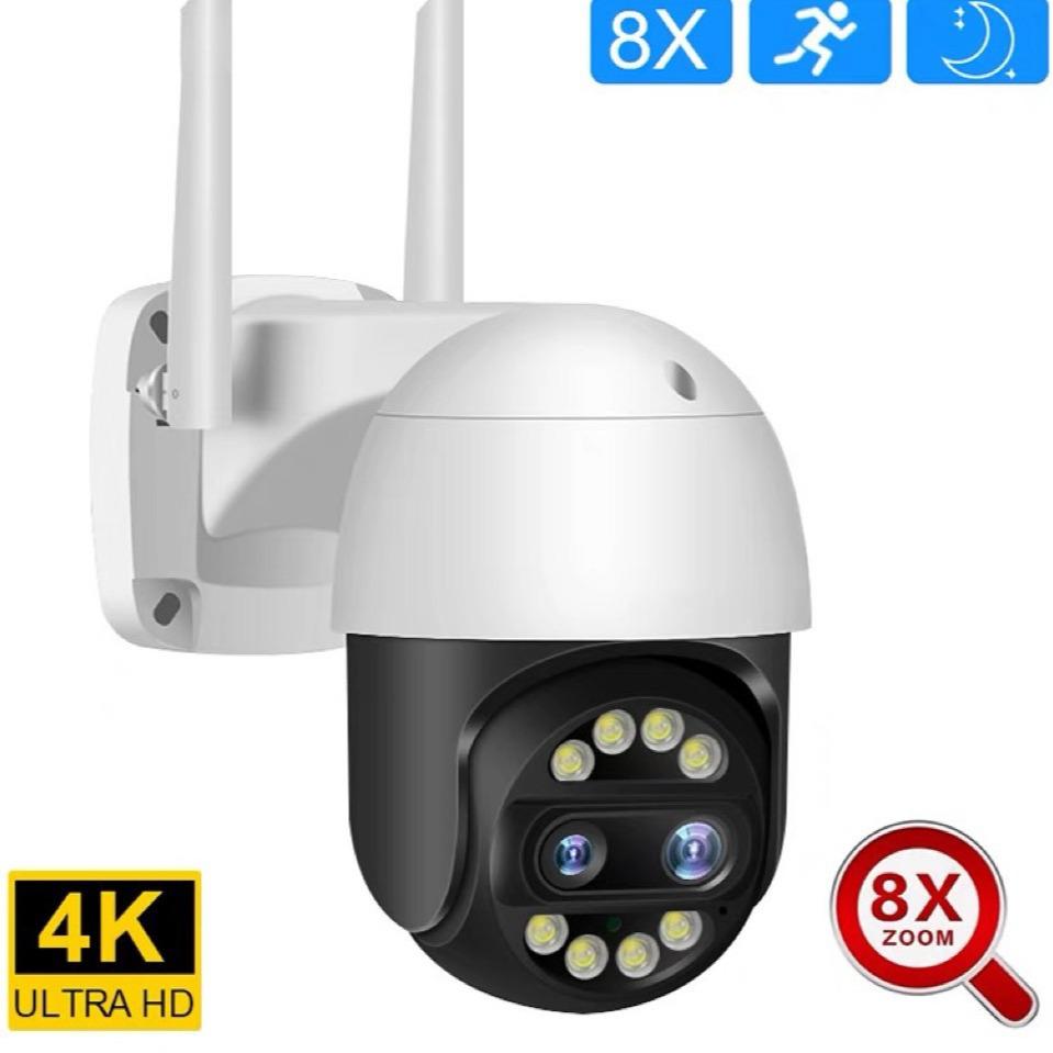 4K Dual Lens PTZ WiFi Security Camera with 8x Zoom