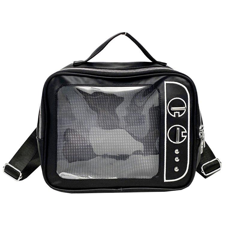 Ita Bag Cute Girl Shoulder Bag Transparent Pocket Television Design Backpack Trend Crossbody Bag Popular TV Design Ulzzang
