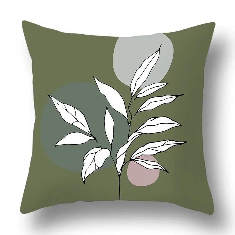 Green Plant Sofa Cushion Comfort Pillow Office Pillowcase Living Room Home Decorative Printed Pillowcase