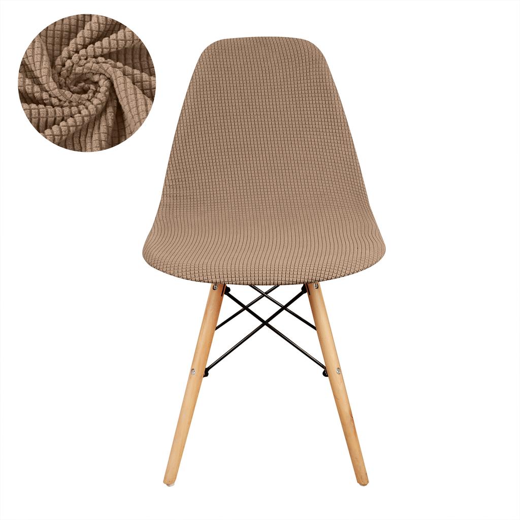 1 PC Jacquard Shell Chair Cover Short Back Stretch Dining Chair Cover Adjustable Dining Room Seat Cover For Bar Party Home Decor