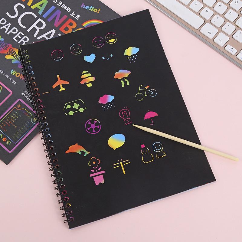 Children's DIY Drawing Toys 16*23cm Magic Scratch Art Crafts Scraping Paintings Paper Children's Scratching Paper Kids Gifts