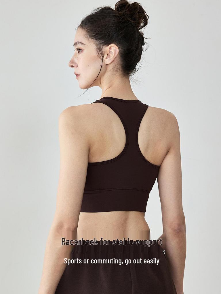 Women's Summer Slimming Racerback Yoga Bra with Chest Pads - Beautiful Back Design