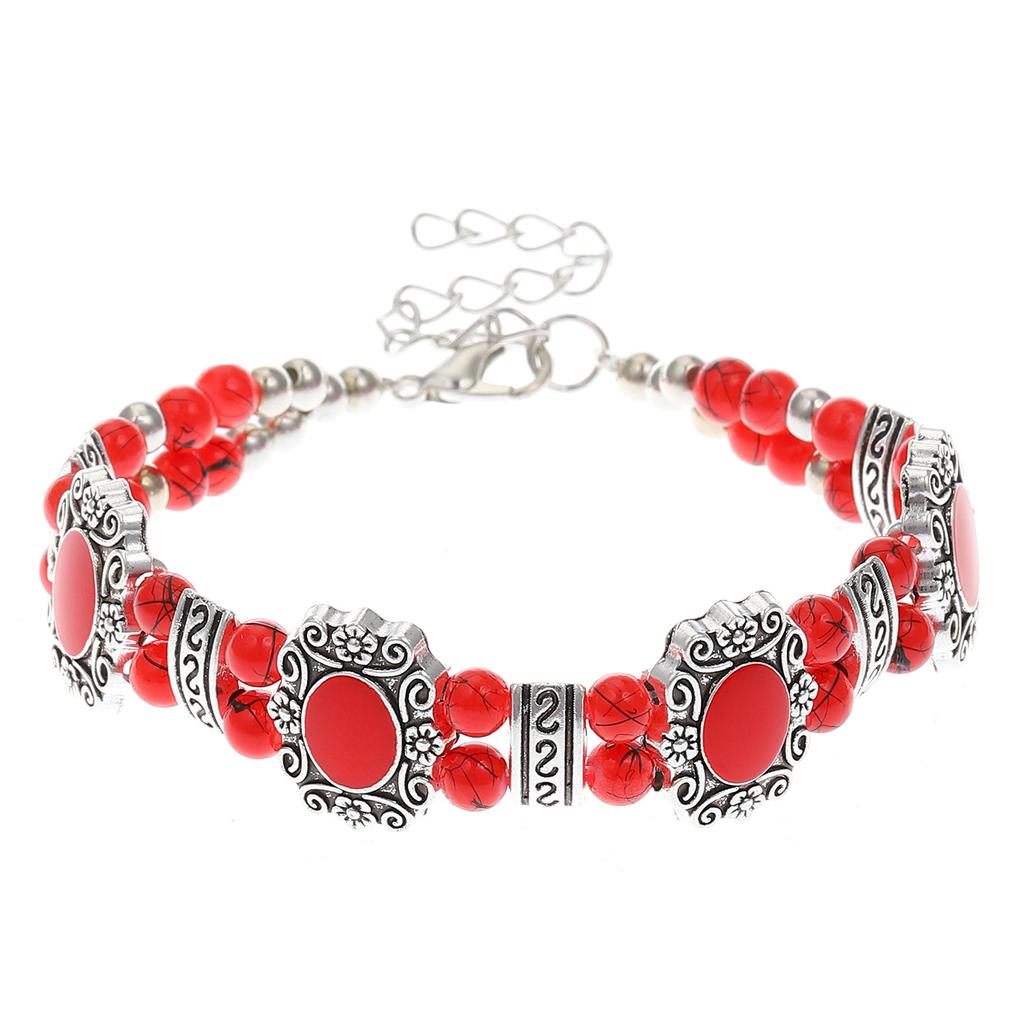 2025 Hot-selling personality retro turquoise bracelet bohemian ethnic style jewelry women's light luxury temperament bracelet