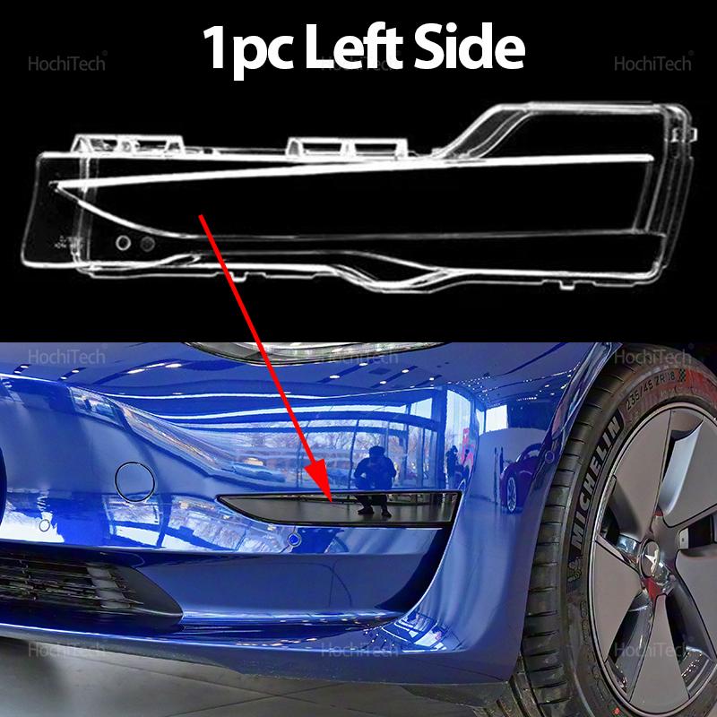 Car Transparent Glass Lamp Front Foglight Foglamp Cover Shell Fog Lampshade Replacement for Tesla Model 3   Accessories
