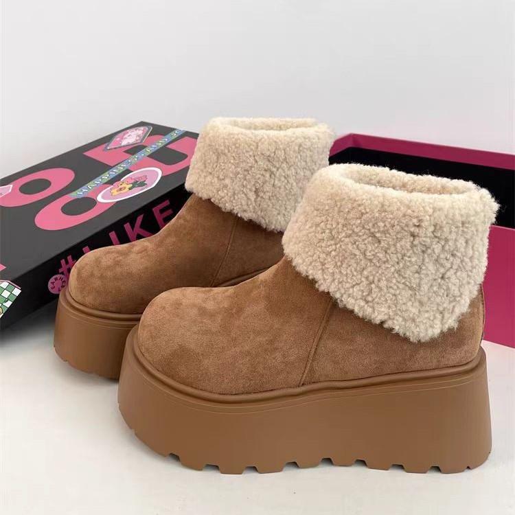 Cotton boots women's winter super fire retro velvet small thick-soled casual warm snow boots winter