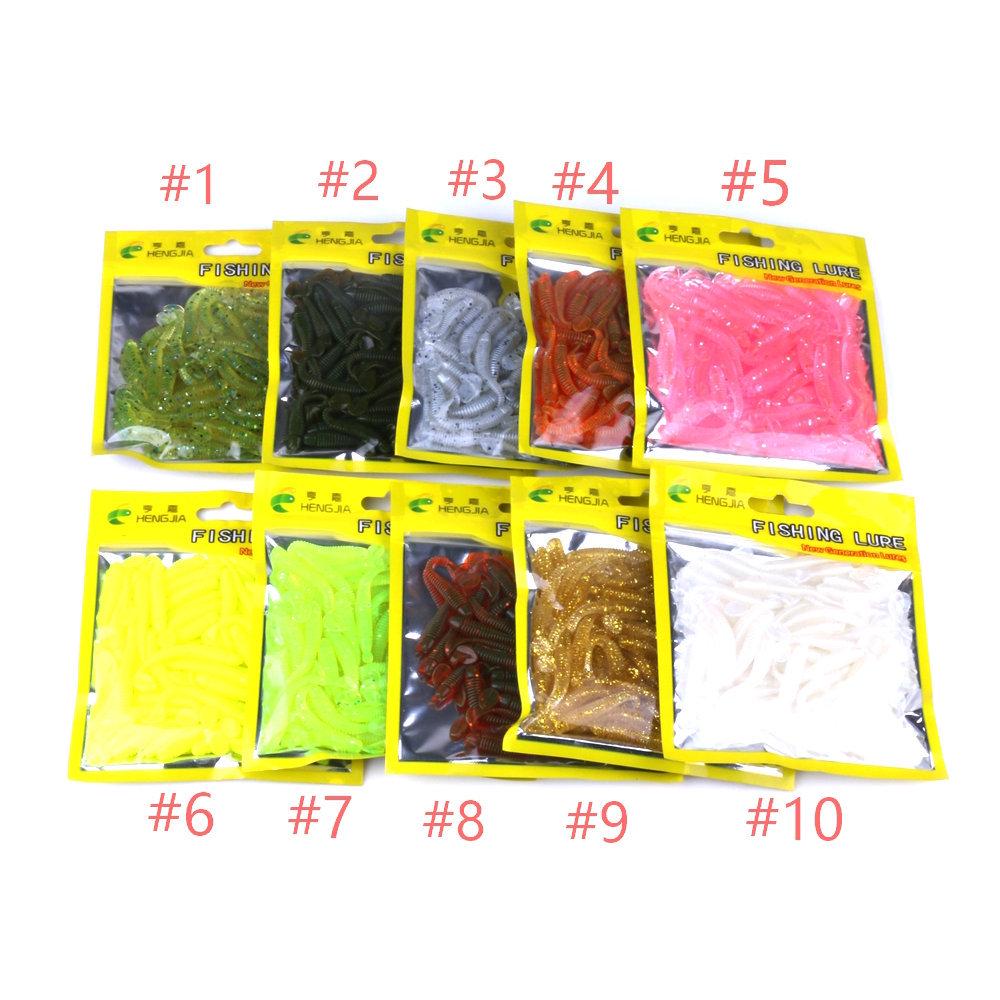 50Pcs/Bag T Tail Silicone Soft Bait Fishing Artificial Worms Soft Lures Carp Fishing Accessories