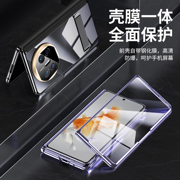 Applicable to Huawei MateX3 mobile phone case and film integrated electroplating transparent shaft all-inclusive hinge protection X5 bracket case