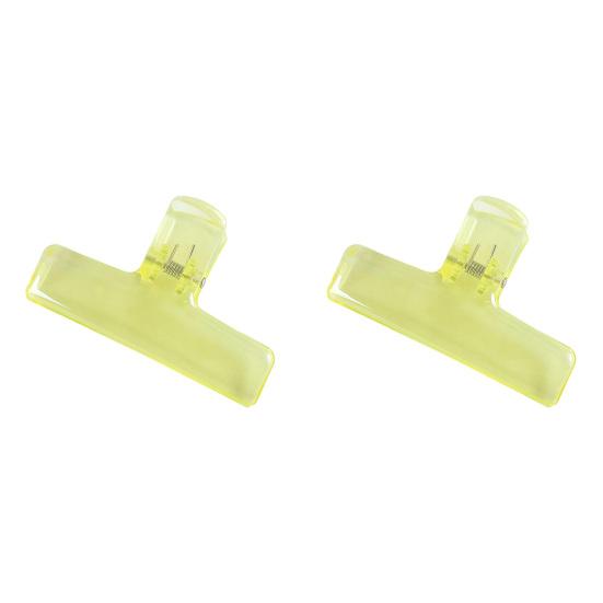 

2Pcs Clear Acrylic Binder Clips with Strong Grip Colorful Paper Clips for Office School Home Reusable Binder Clips for Organizing жовтий