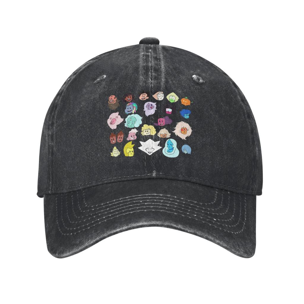 Cappellino in Denim Lavato con Teste di Steven Universe Cappellini da Baseball Casual Cappello Regolabile Estivo Unisex Cappellini da Baseball