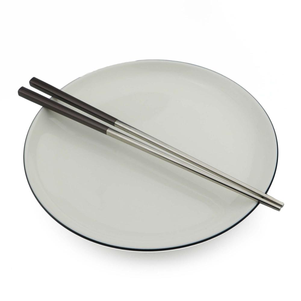 Znovupoužitelné čtvercové hůlky 23,5 cm 304 Nerezová ocel Japonské zlato Růžové zlato Sushi Hashi Opakovaně použitelné barevné hůlky 1 pár