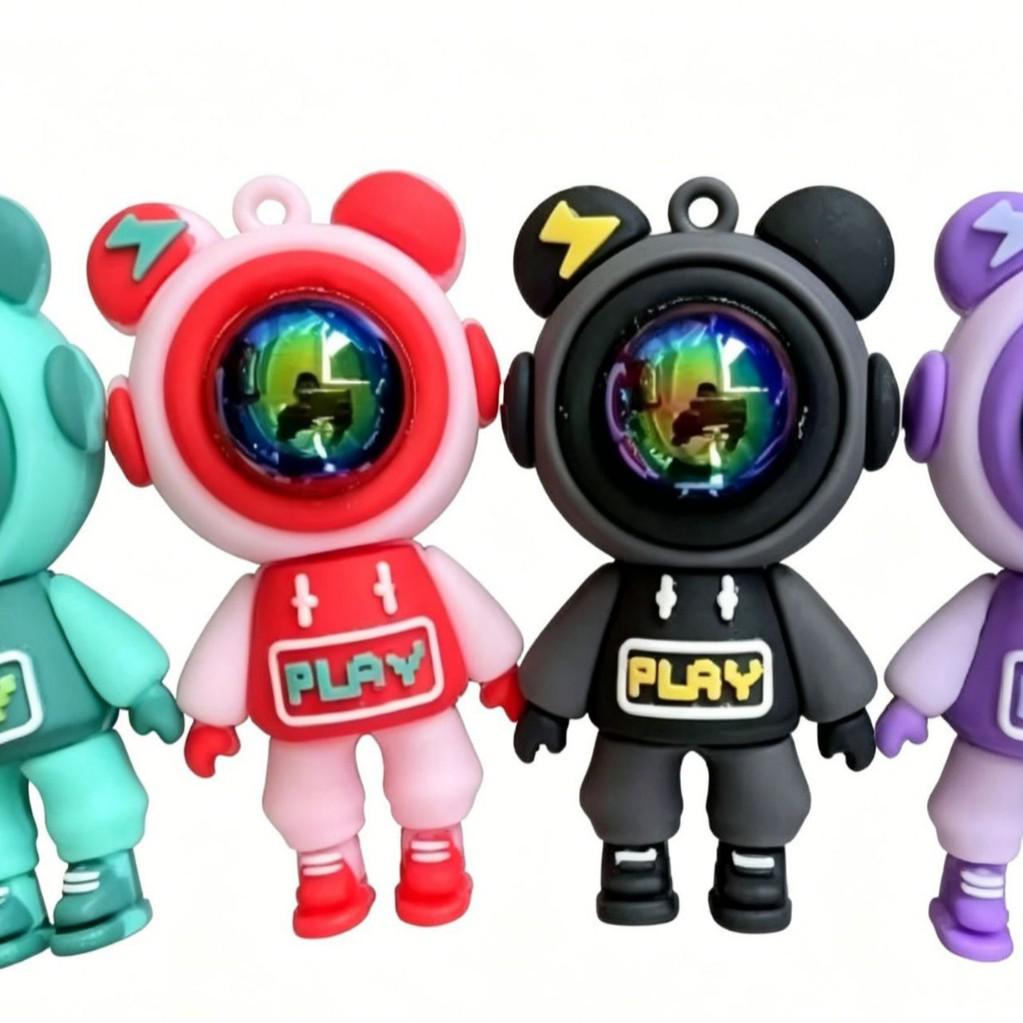 Creative Cartoon Lightning Astronaut Keychain & Backpack Pendant - Trendy Toy & Small Gift