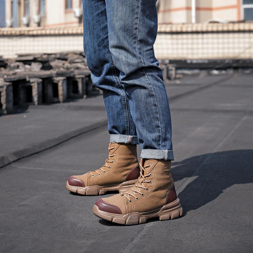 Plátěné pracovní tenisky Ochranná obuv Lehká bezpečnostní obuv Odolná proti propíchnutí Ocelová špička odolná proti nárazu Kevlarové stélky Pánské pracovní boty