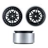 TRZX 2.9" Beadlock Wheel Rims, Aluminum Rim Hubs for Axial 1/6 SCX6 AXI05000 AXI05001 RC Crawler Cars (4-Piece Black)