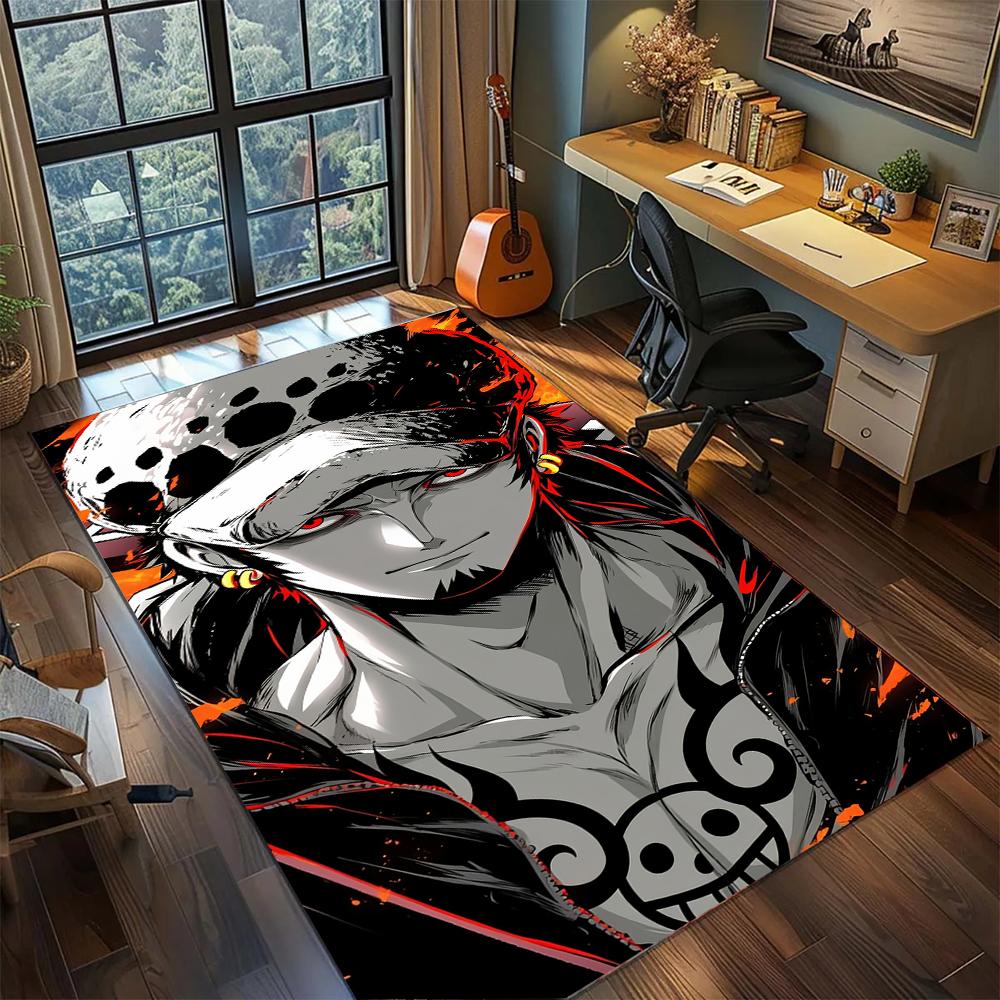 

One Piece Trafalgar Law Rug Carpet Large Area Rug Non Slip Washable Floor Mat Gamer Room Bedroom Home Decor 60x90cm