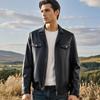 Fu Ting Men's Premium Sheepskin Lapel Leather Jacket