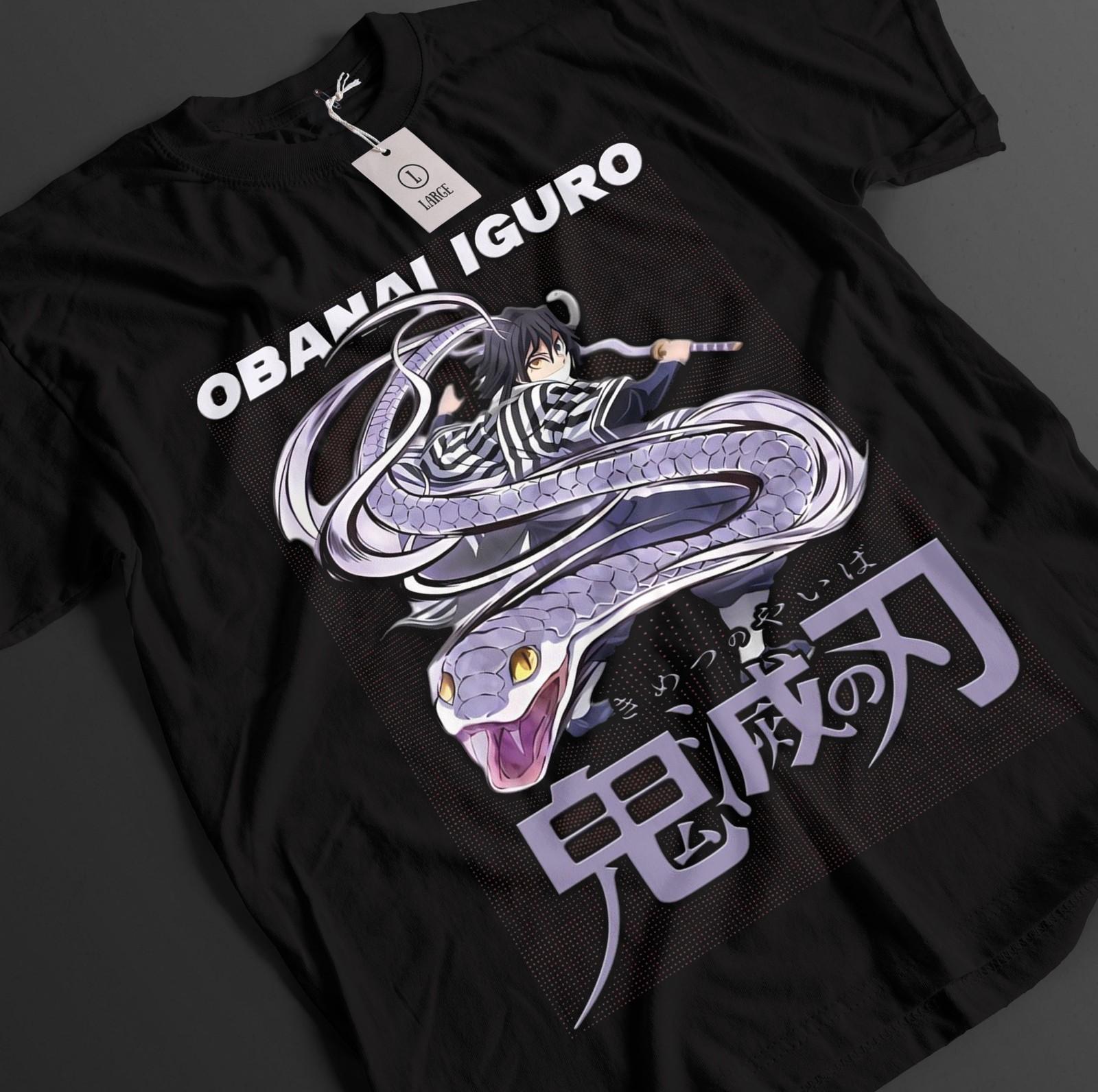

Demon Slayer Shirt Obanai Iguro T-Shirt Mens Womens Tees Top Tanjiro KNY Anime Zenitsu Top Muzan Tee M