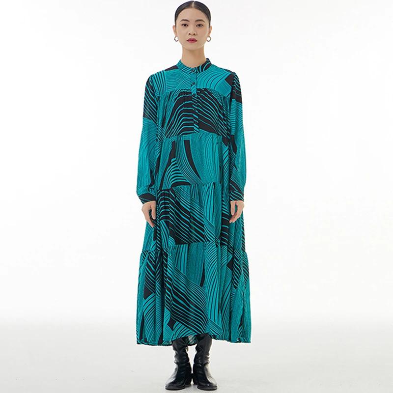 XITAO Full Sleeve Striped Fashion Casual Loose Women Dress DMJ3423