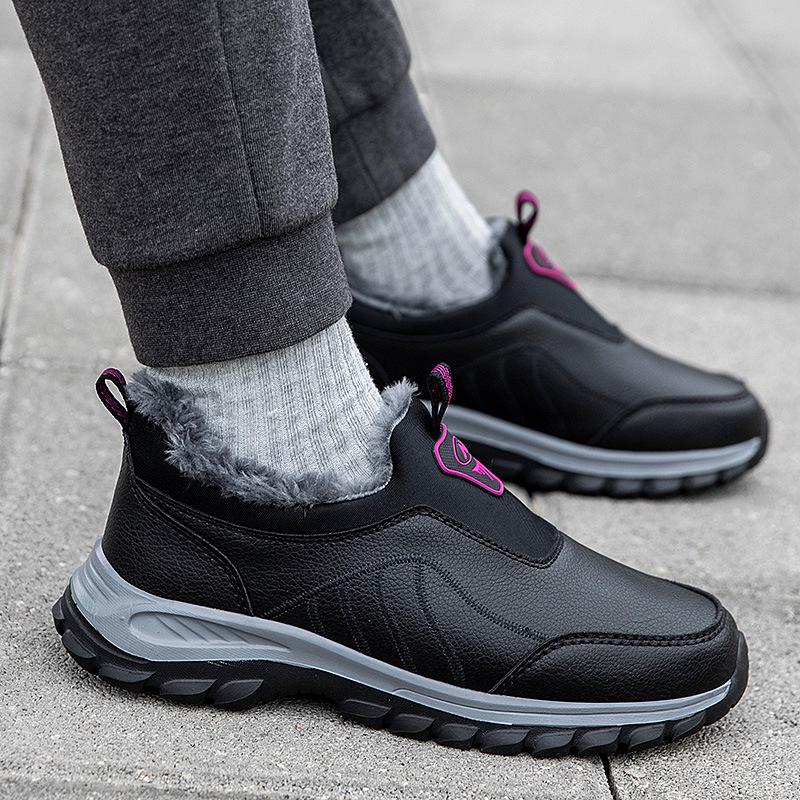 Women s Winter Wool Slip-On Shoes: Non-Slip, Warm, Velvet-Lined Walking Shoes for Middle-Aged and Elderly 39