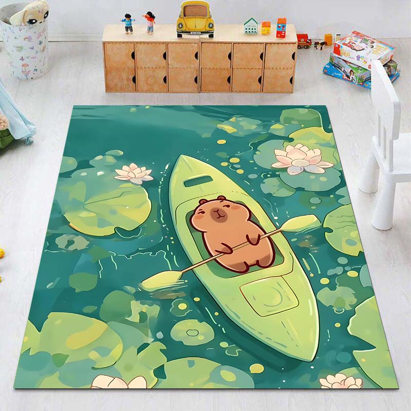 New Cute Capybara Cartoon Print Rug Carpets for Bedroom Living Room Sofa Mat Door Mat Dressing Room Rugs for Gifts