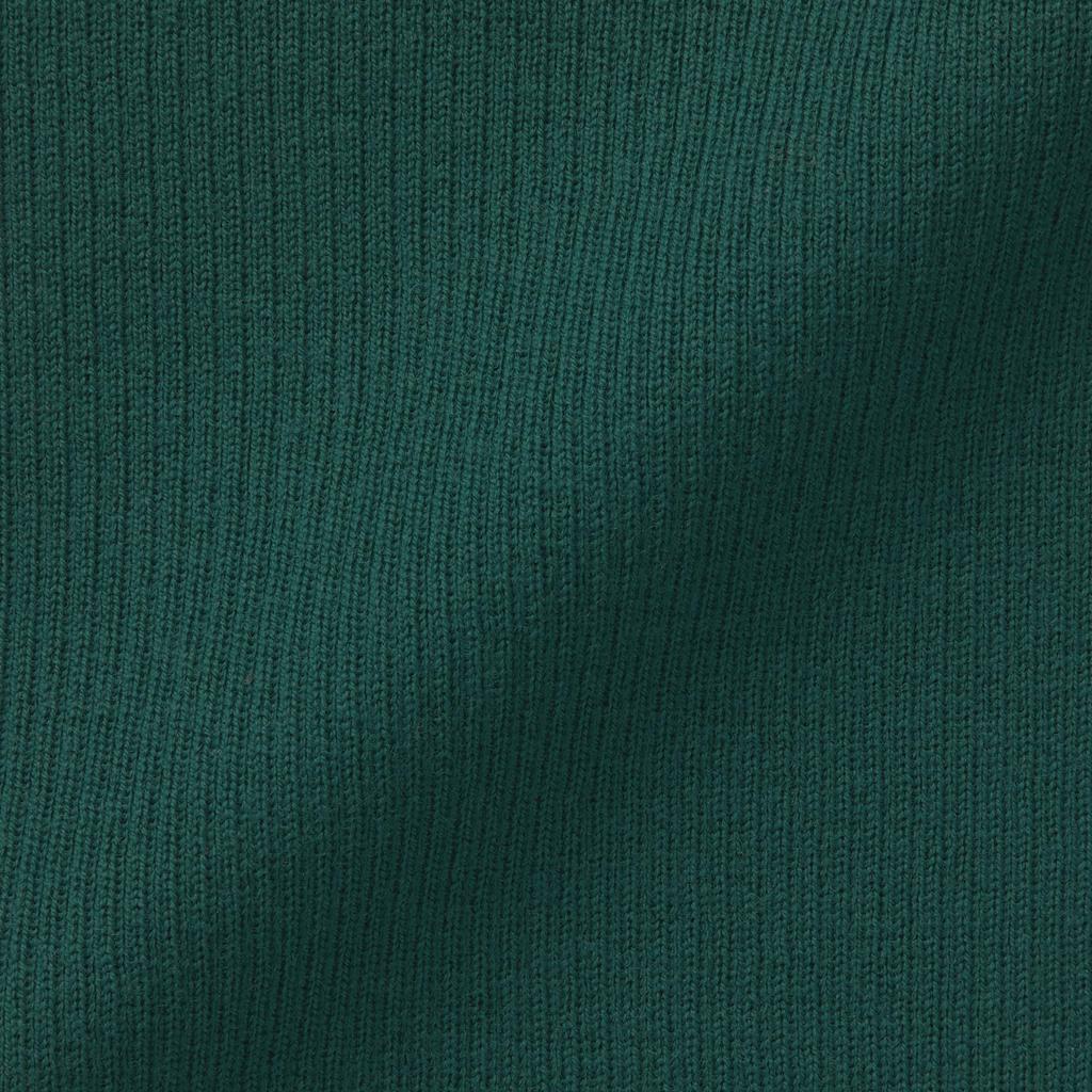 MUJI Washable Wool Rib Turtleneck Dark Size BA1OXA4A Women's High-Gauge Sweater, Green, M,
