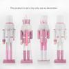 30CM Soldado Cascanueces de Madera Figurita Marioneta Soldado Rosa con Purpurina Muñeco Juguete Artesanía Adorno Navidad Hogar Oficina Decoración