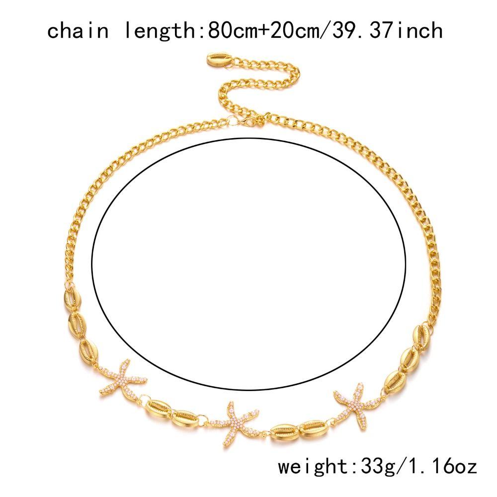 Bohemian Waist Chain Sea Star Shell Waist Link Summer Body Chain  for Women