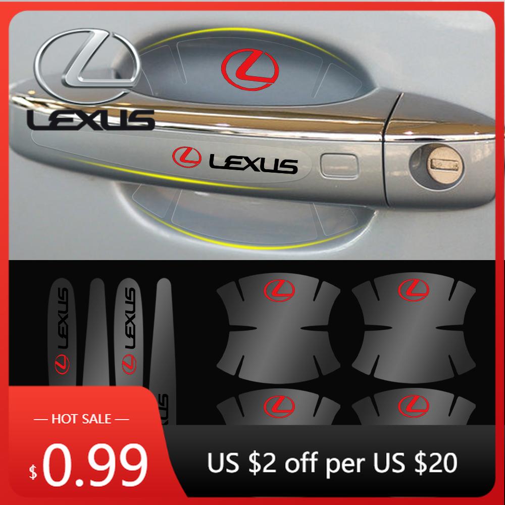 Interior Stickers 4/8pcs Car Door Handle Protector Stickers Vinyl Anti-Scratch Protection Auto Film For Lexus CT200h NX300h RX30