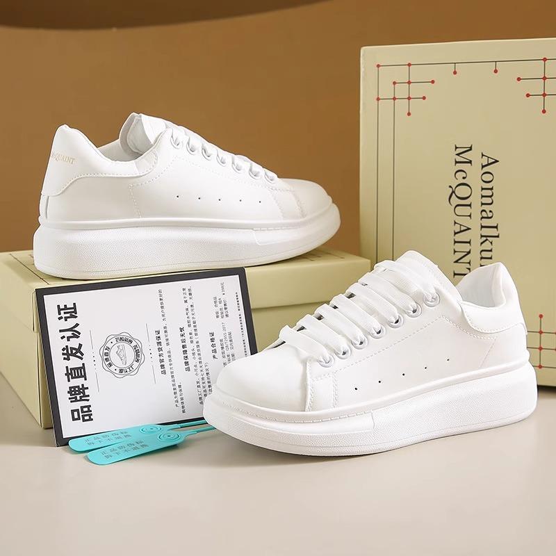 Spring and Autumn Little White Shoes Men's and Women's Shoes 2025 New Couple Thick-soled Versatile Height Increase Student Popular Sports and Lei