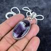 Chevron Amethyst Gemstone 925 Sterling Silver Jewelry Pendant 2.05" M-2925