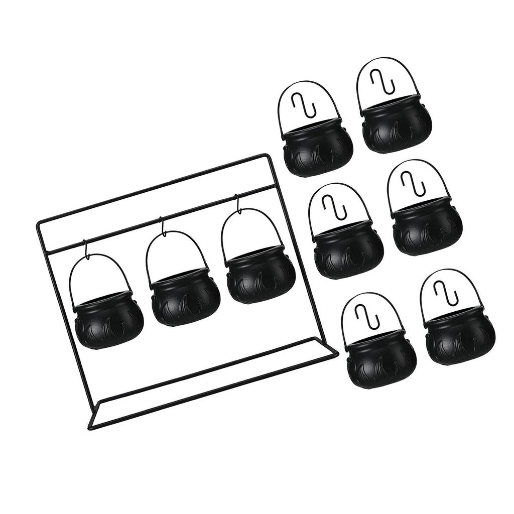 Pack Of 3/6/9 Halloween Witch Cauldron Candy Bowls With Metal Stands For Indoor Outdoor Party Tabletop Decorations