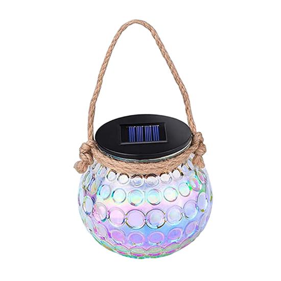 LED Solar Glass Lamp Cross-border Mason Jar Lamp Outdoor Courtyard Decoration Light Shadow Hanging Lamp Solar Lamp