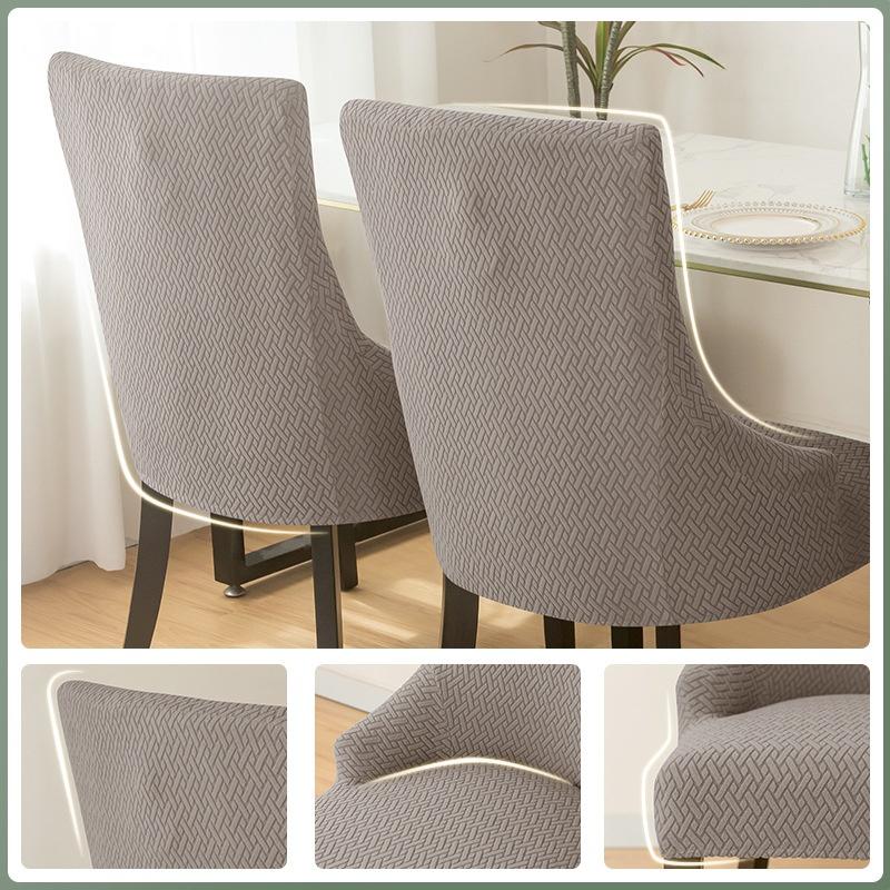 1PC Jacquard Dining Chair Covers Elastic High Back Sloping Chair Cover Strech Accent Wedding Chairs Seat Slipcover for Home Part