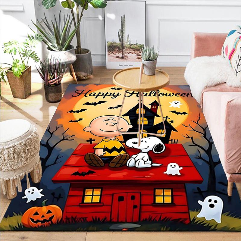 1Pc Snoopy Halloween Mummy Night Rug Office Carpet Indoor Outdoor Doormat Nonslip Soft And Comfortable Living Room Christmas Halloween Gift D91896