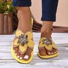 Plus Size Slippers Summer New Round Toe Open Toe Rhinestone Flower Soft Sole Lightweight Sandals