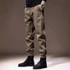 Męskie spodnie cargo z elastycznym pasem i wieloma wiązaniami, luźne, z wieloma kieszeniami i prostymi nogawkami, modne spodnie ogrodniczki
