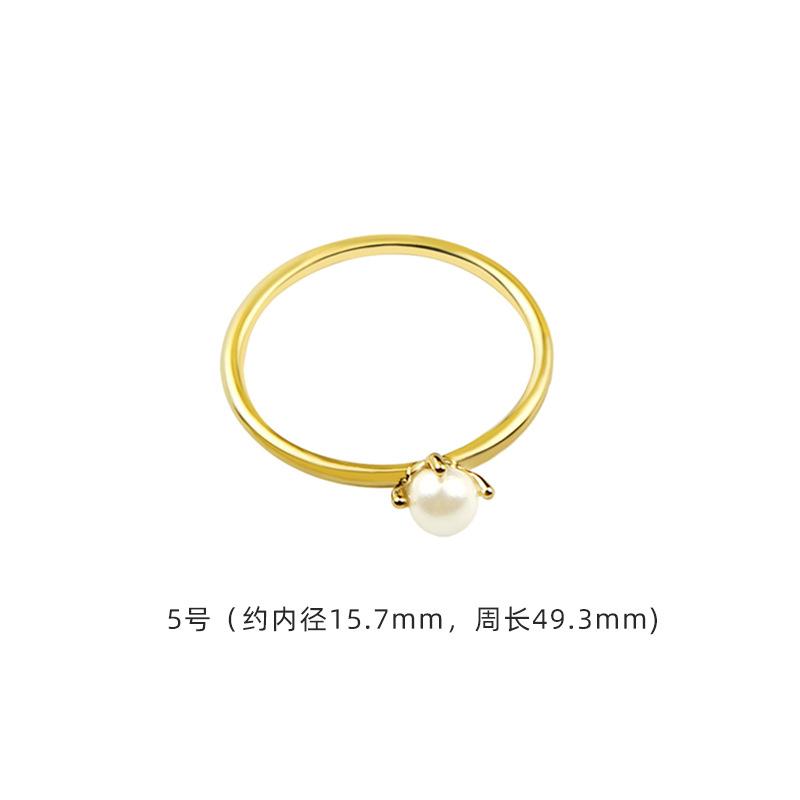 Французское золотое кольцо с жемчугом нежный ветер темперамент универсальное кольцо простой рука