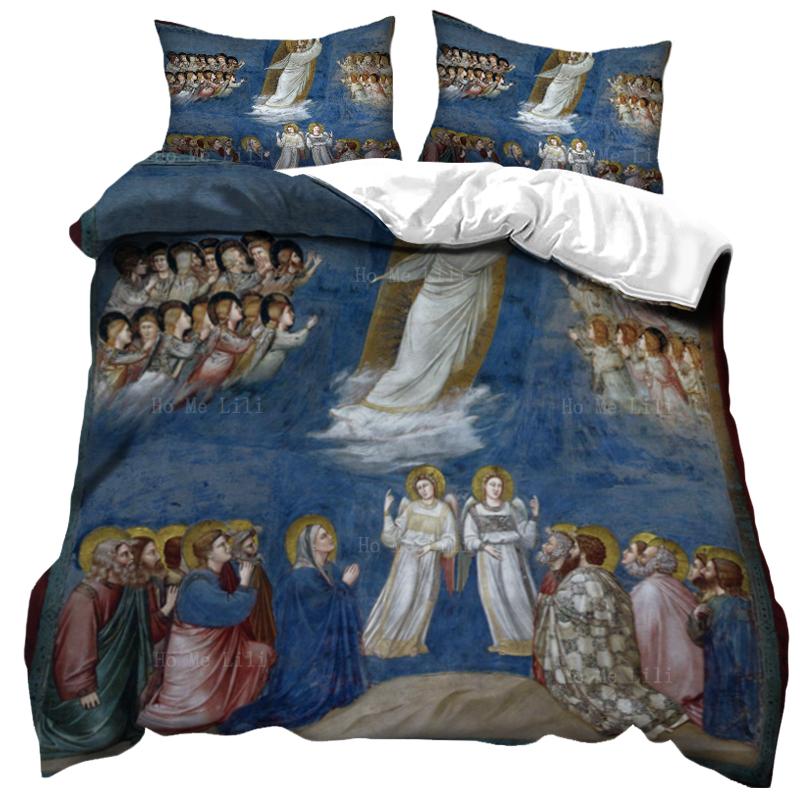 Comforter 3D Jesus Christian Sacred Jesus Bedding Set God Bless You Soft Set King/Queen Size For Adults Women Men