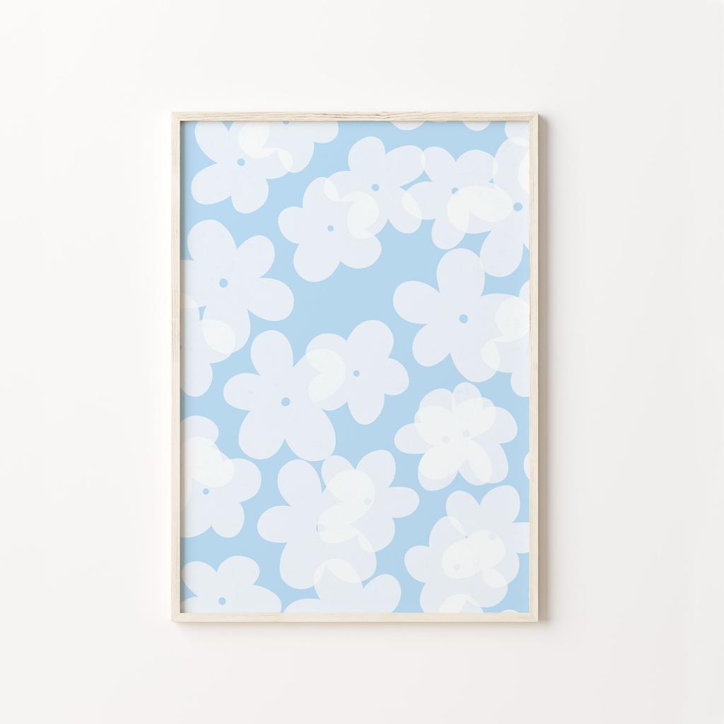 Flower Wall Art Canvas Print Natural Pastel Daisies Floral Illustration Poster Botanical Market Living Room Bedroom Decoration