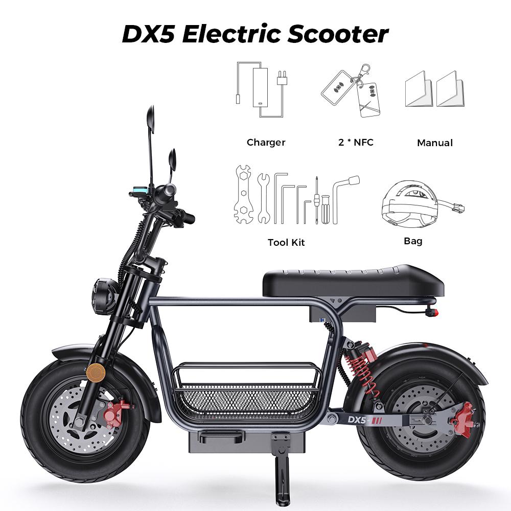 iScooter DX5 1500W Electric Bike for Adults, 55km/h Top Speed, 72km Range, 15" Pneumatic Tires, Dual Hydraulic Disc Brakes, Ideal Commuter E-Bike